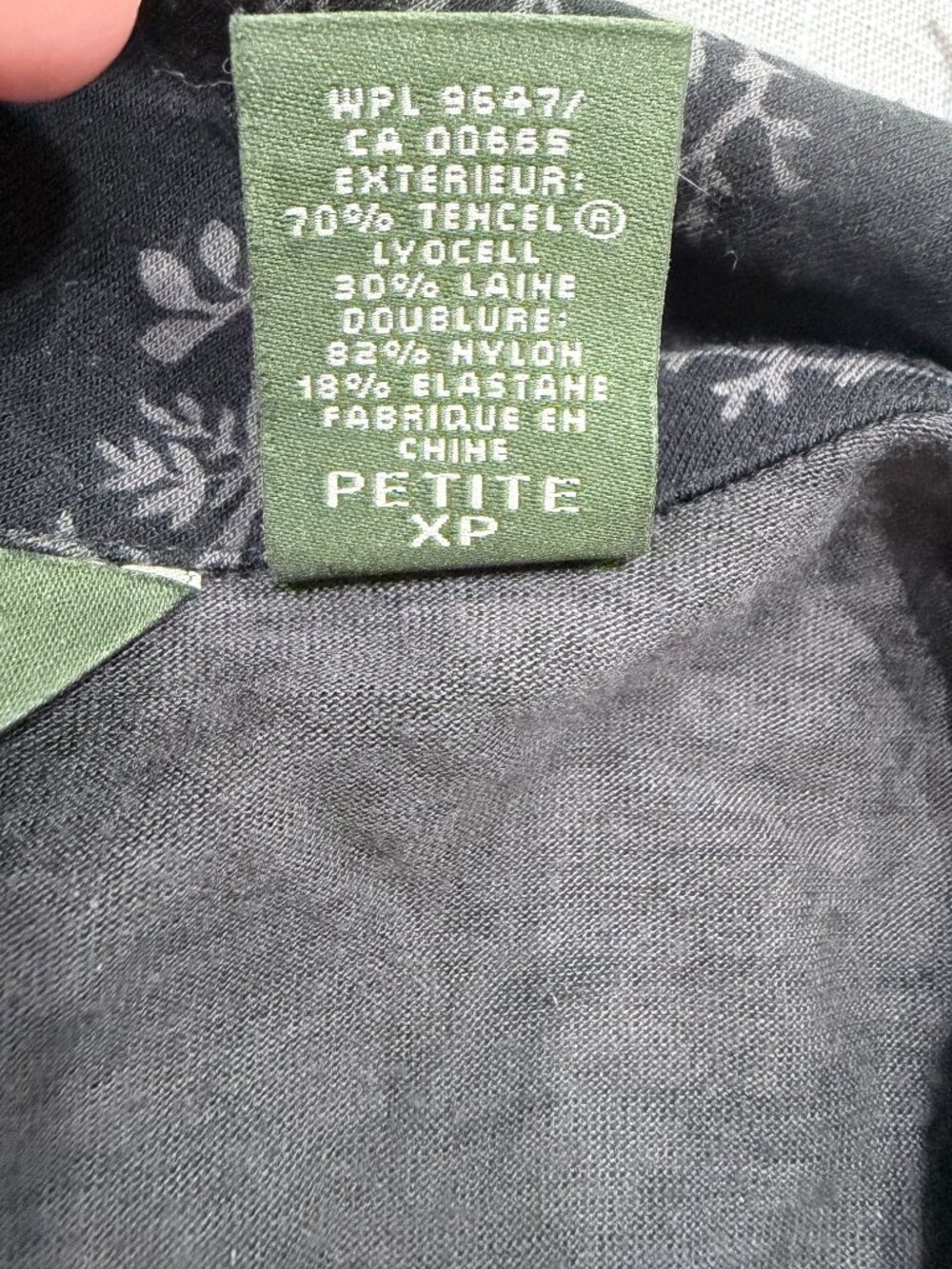 Y2K Eddie Bauer Petite XS Tencel Wool Botanical Wrap Midi Dress Dark Academia - Picture 12 of 14